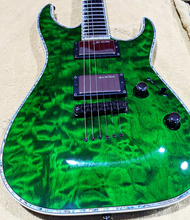 Load image into Gallery viewer, ESP LTD MH-1000 with Rosewood Fretboard 2008 Green Quilt Maple With SD Mustaine Active pickups