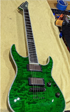 Load image into Gallery viewer, ESP LTD MH-1000 with Rosewood Fretboard 2008 Green Quilt Maple With SD Mustaine Active pickups