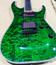 Load image into Gallery viewer, ESP LTD MH-1000 with Rosewood Fretboard 2008 Green Quilt Maple With SD Mustaine Active pickups
