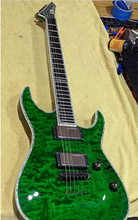 Load image into Gallery viewer, ESP LTD MH-1000 with Rosewood Fretboard 2008 Green Quilt Maple With SD Mustaine Active pickups
