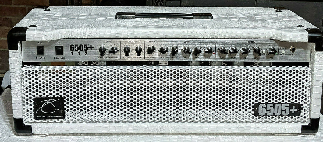 Peavey 6505+ 3-Channel Guitar Head White Alligator Tolex Genalex Gold Lion and Mesa Tubes CUSTOM